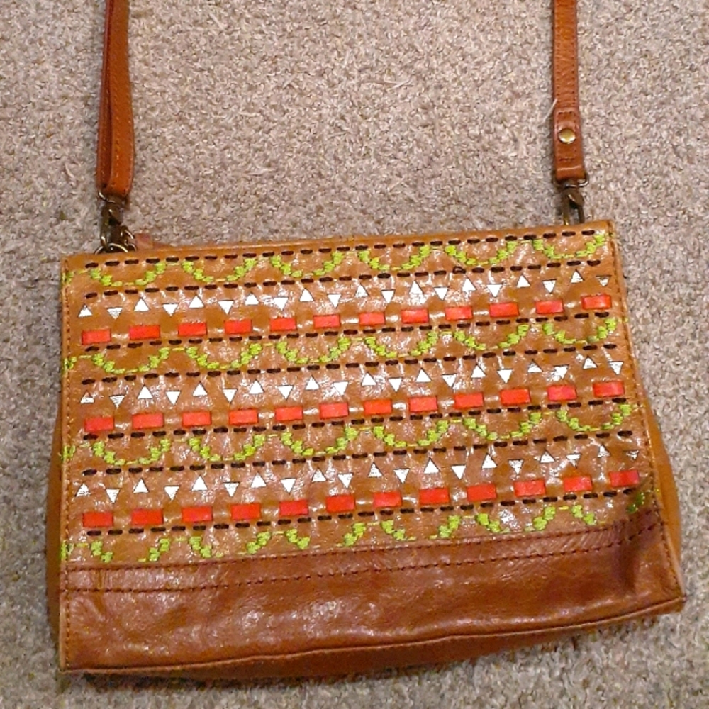 The Sak 2 toned leather bohemian crossbody